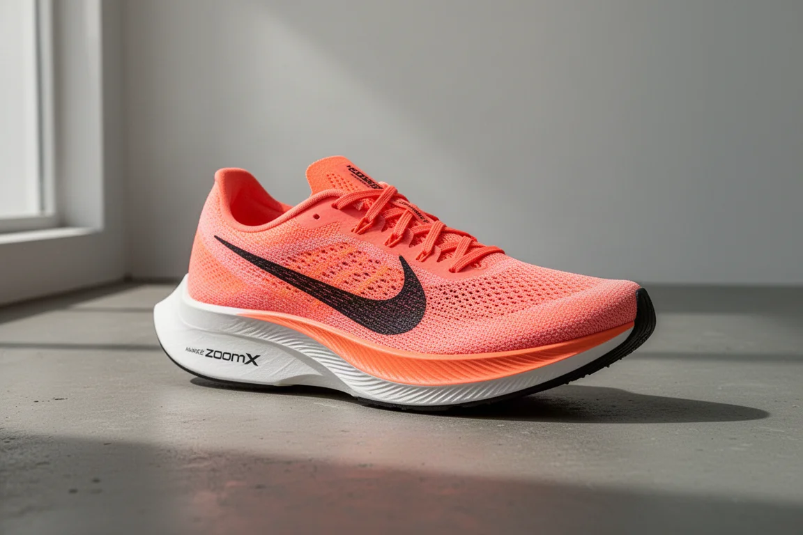 Nike ZoomX Streakfly running shoe on a matte concrete surface