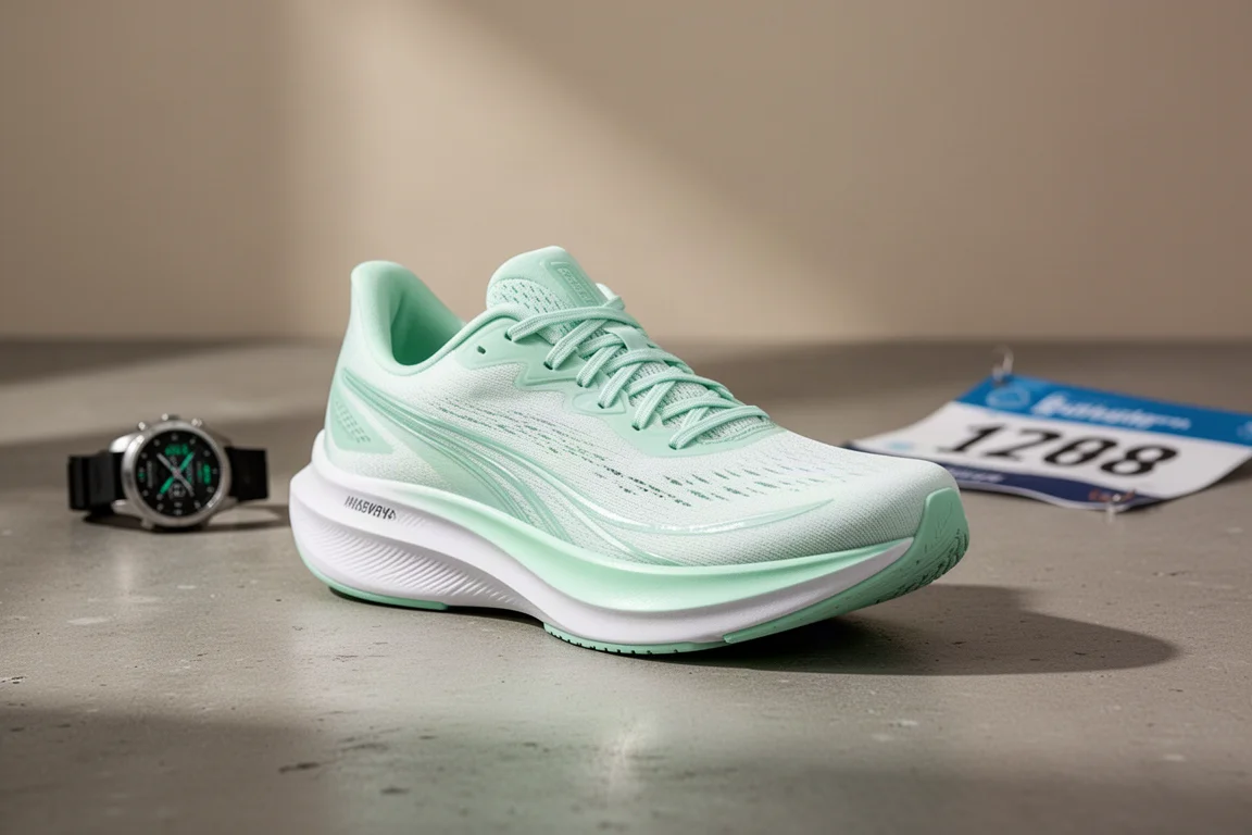 Nike ZoomX Vaporfly Next% 3 racing shoe on a concrete surface