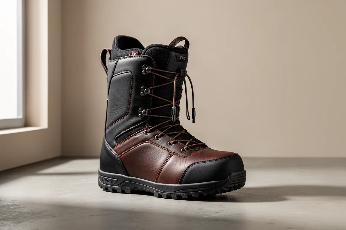 Nitro El Mejor TLS snowboard boot on a concrete surface