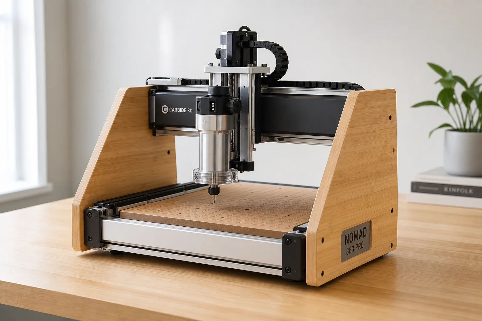 Carbide 3D、NextWave CNC、OnefinityのCNCマシン6台を並べた様子