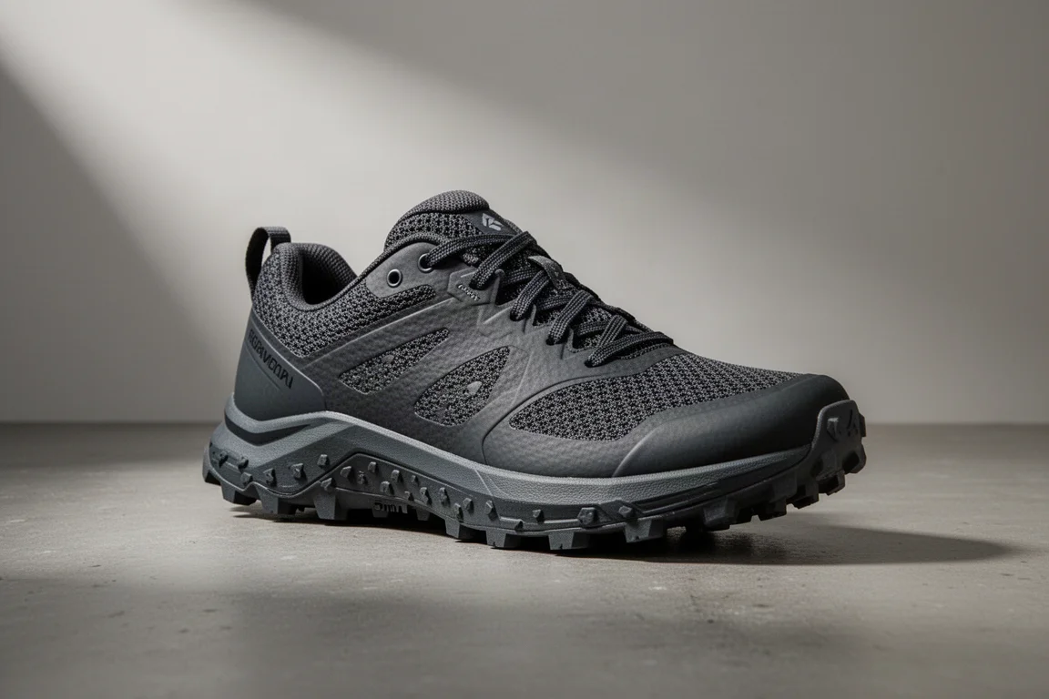 Scarpa da trail running Norda Black Diamond 000 su una superficie in cemento