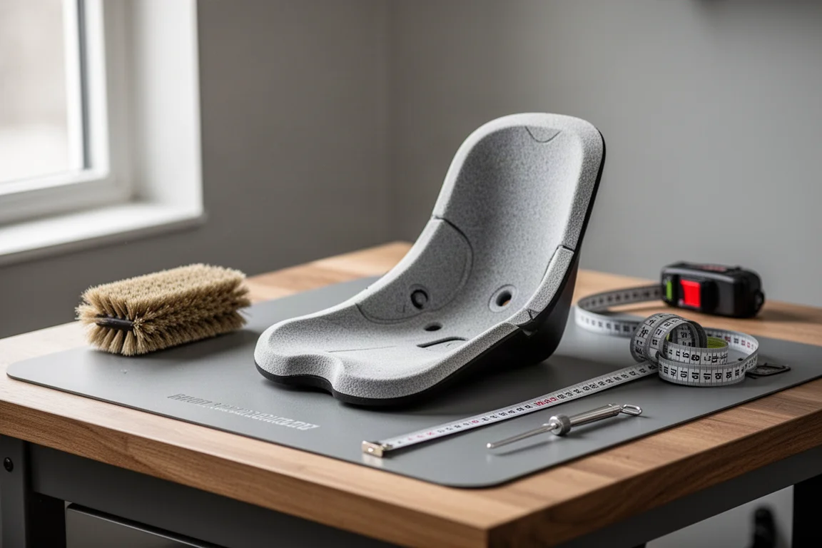 Bootfitter workbench with a heat moldable liner and fitting tools
