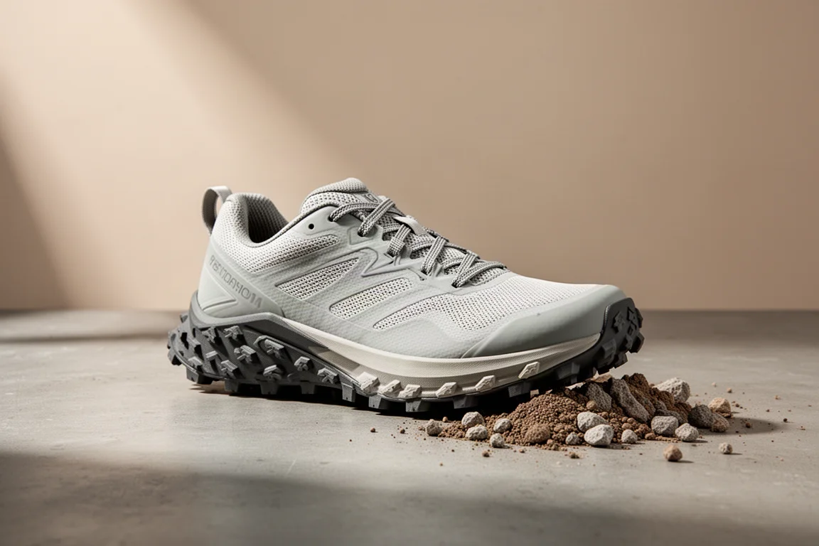 Scarpa da trail running The North Face Ultra Mesa 300 V2 su una superficie di cemento