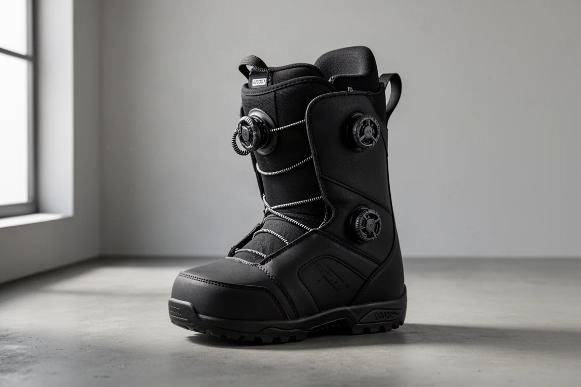 Northwave Domain 2 Spin snowboard boot with dual dial closures on concrete surface