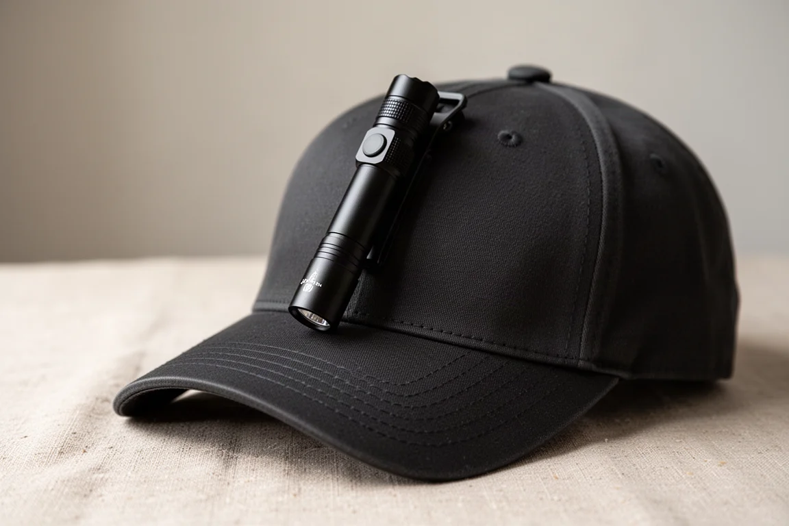 Clip de poche en acier réversible fixé à la visière d'une casquette