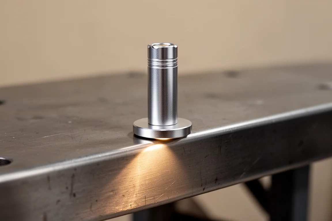 Magnetische Rückseite des O Clip, die an einer Metalloberfläche haftet
