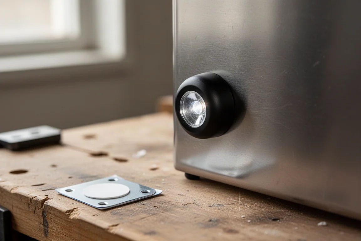 Flächenlicht magnetisch an einer Metalloberfläche befestigt