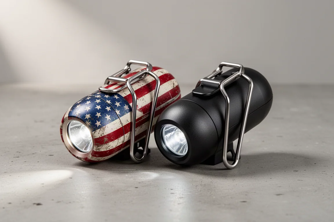 Olight Oclip Ultra e Oclip Pro, due luci da clip affiancate su una superficie di calcestruzzo