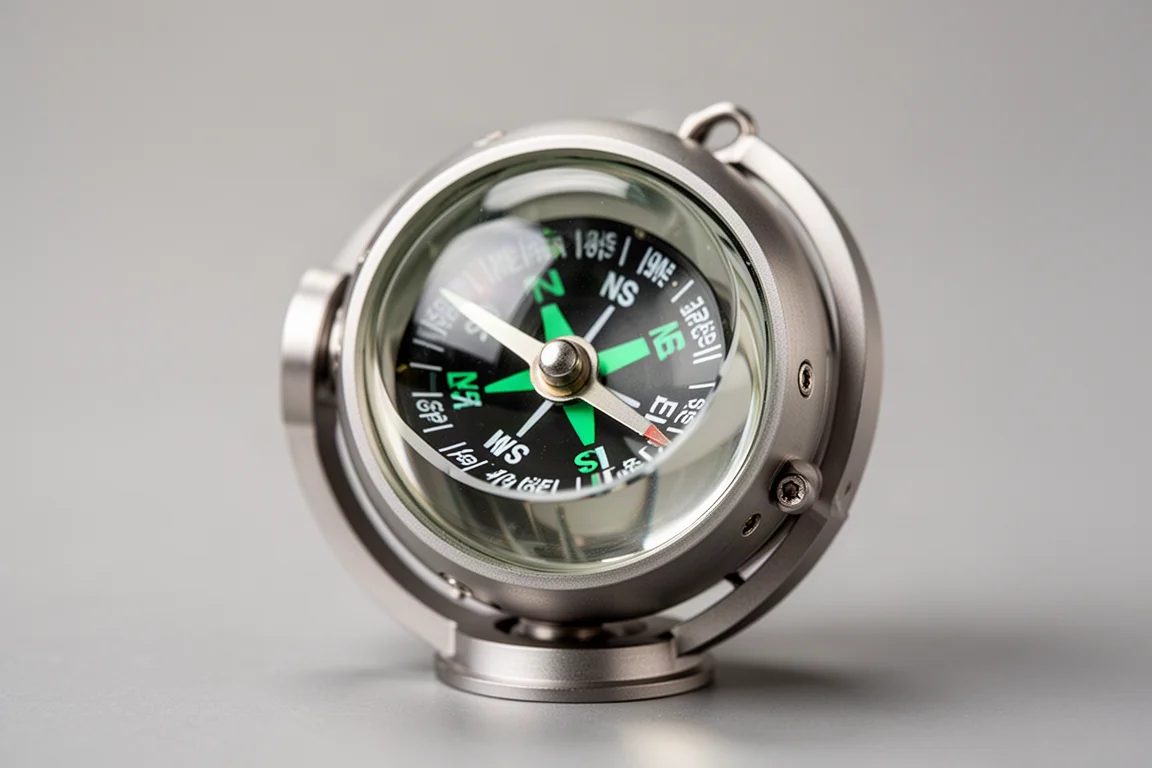 Compass gimbal mechanism tilting freely in multiple directions