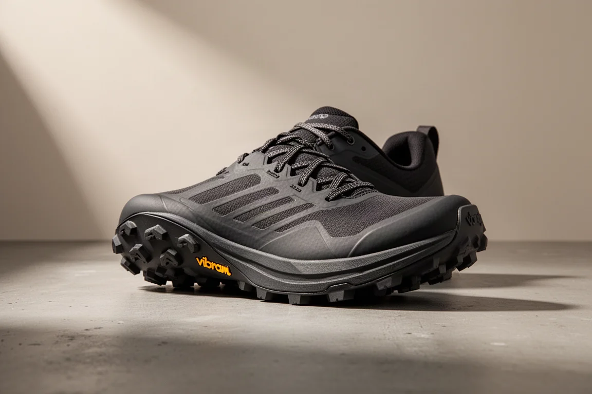 OMM Ultra Shoe Trailrunningschuh auf einer Betonoberfläche