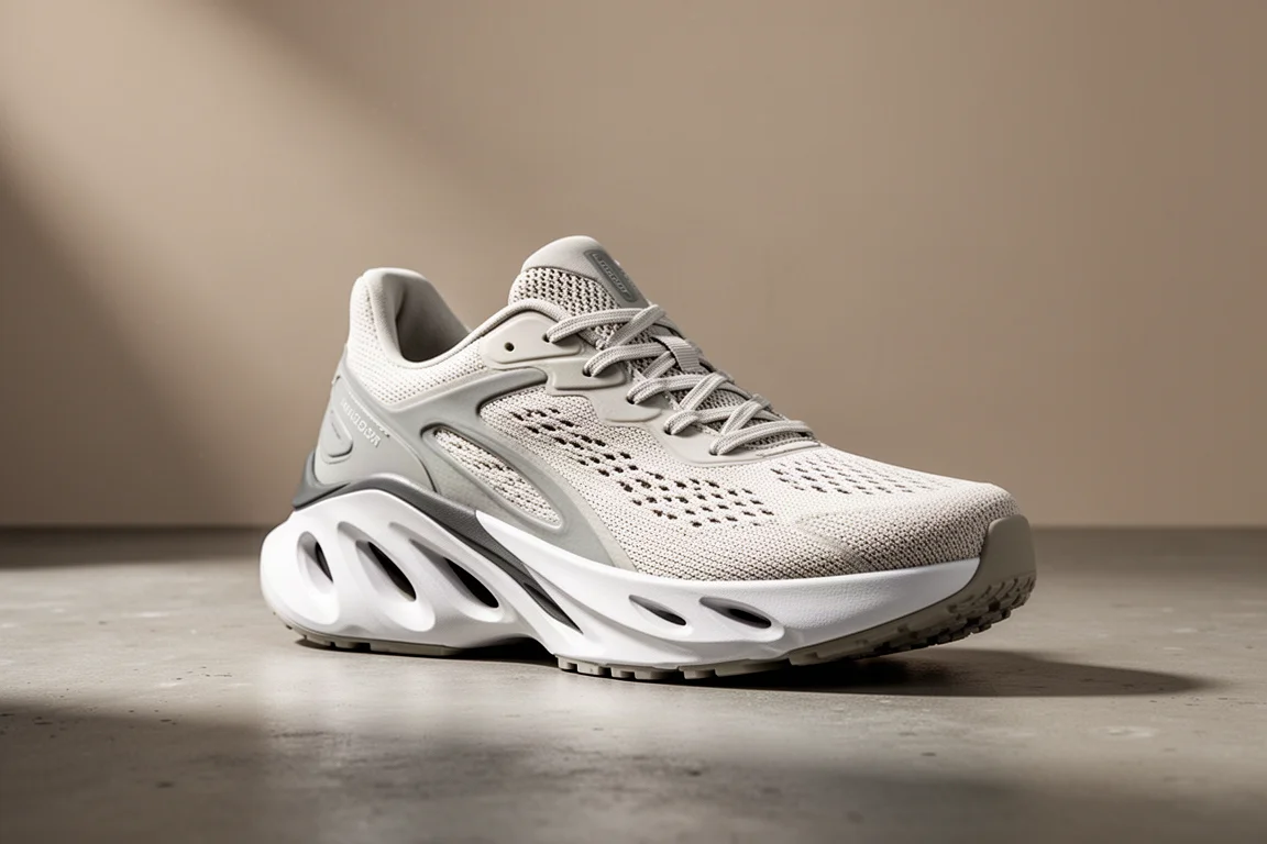 On Cloud Boom Max running shoe with tall sculpted midsole on concrete surface
