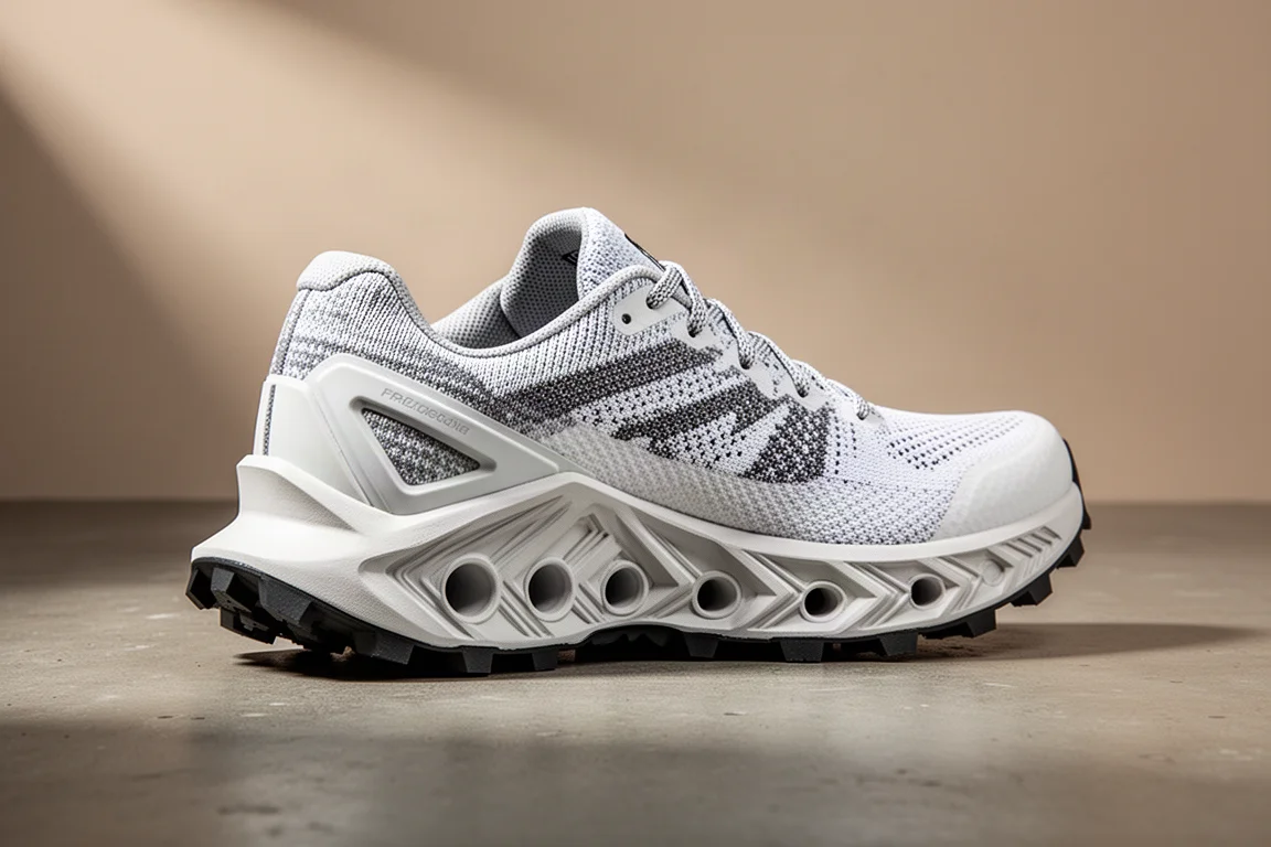 Scarpa trail On Cloud Ultra Pro con geometria a rocker e tasselli a chevron