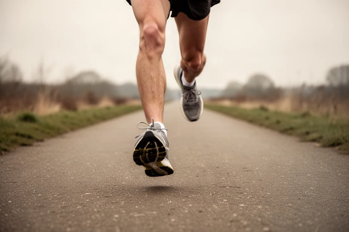 Coureur sur un long sentier mixte lors d'un test de distance marathon