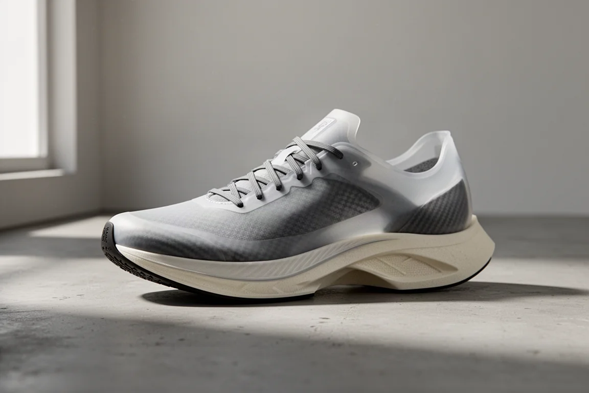 On Cloudboom Echo 3 racing shoe on a matte concrete surface