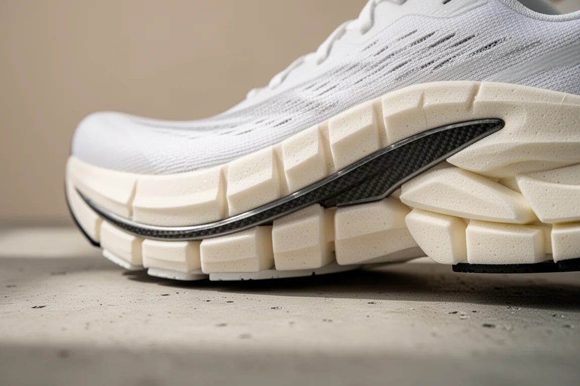 Un coureur lace sa chaussure de course sur un porche avant l'entraînement du matin