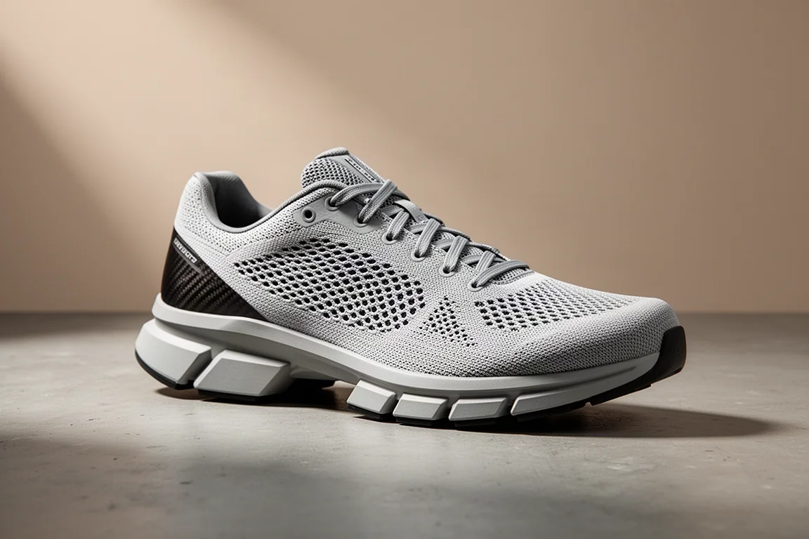 Scarpa da gara in carbonio On Cloudboom Strike 2 su una superficie di cemento opaco