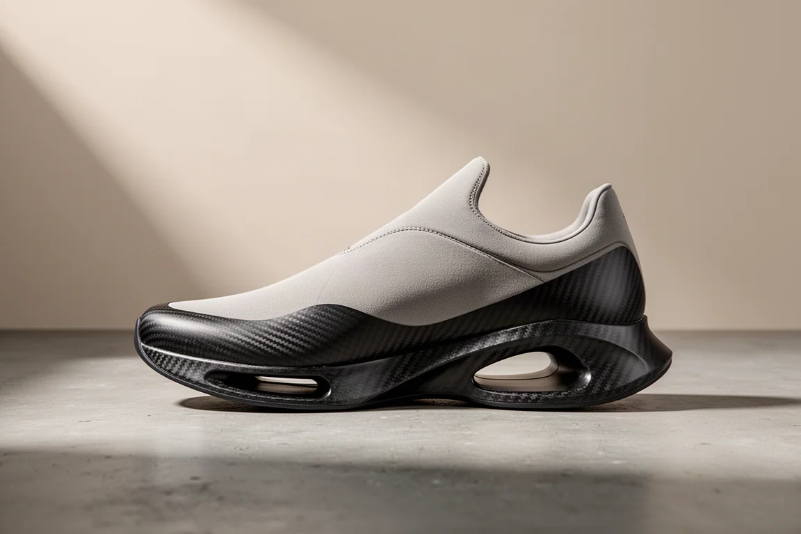 Scarpa da corsa carbon On Cloudboom Strike LS2 su una superficie di cemento