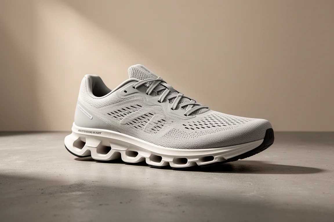 On Cloudflow 4 lightweight road running shoe on a concrete surface
