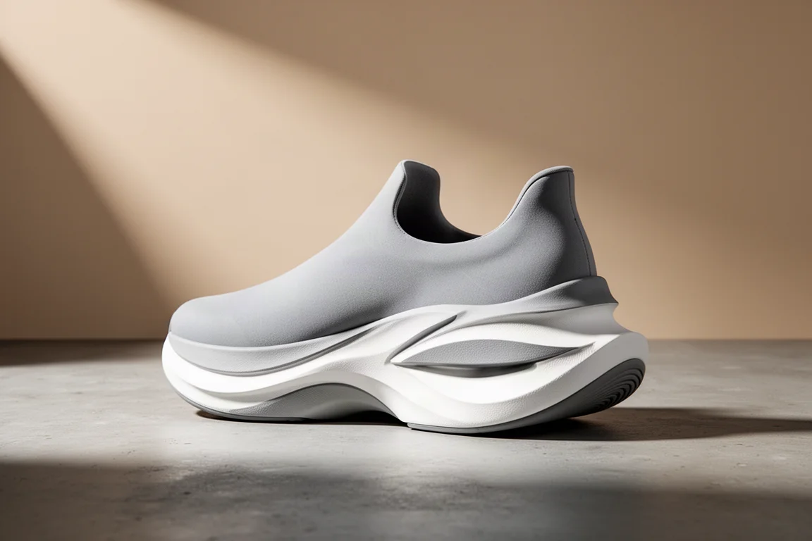 On Cloudmonster 3 Hyper LS running shoe with seamless upper and thick foam midsole on concrete