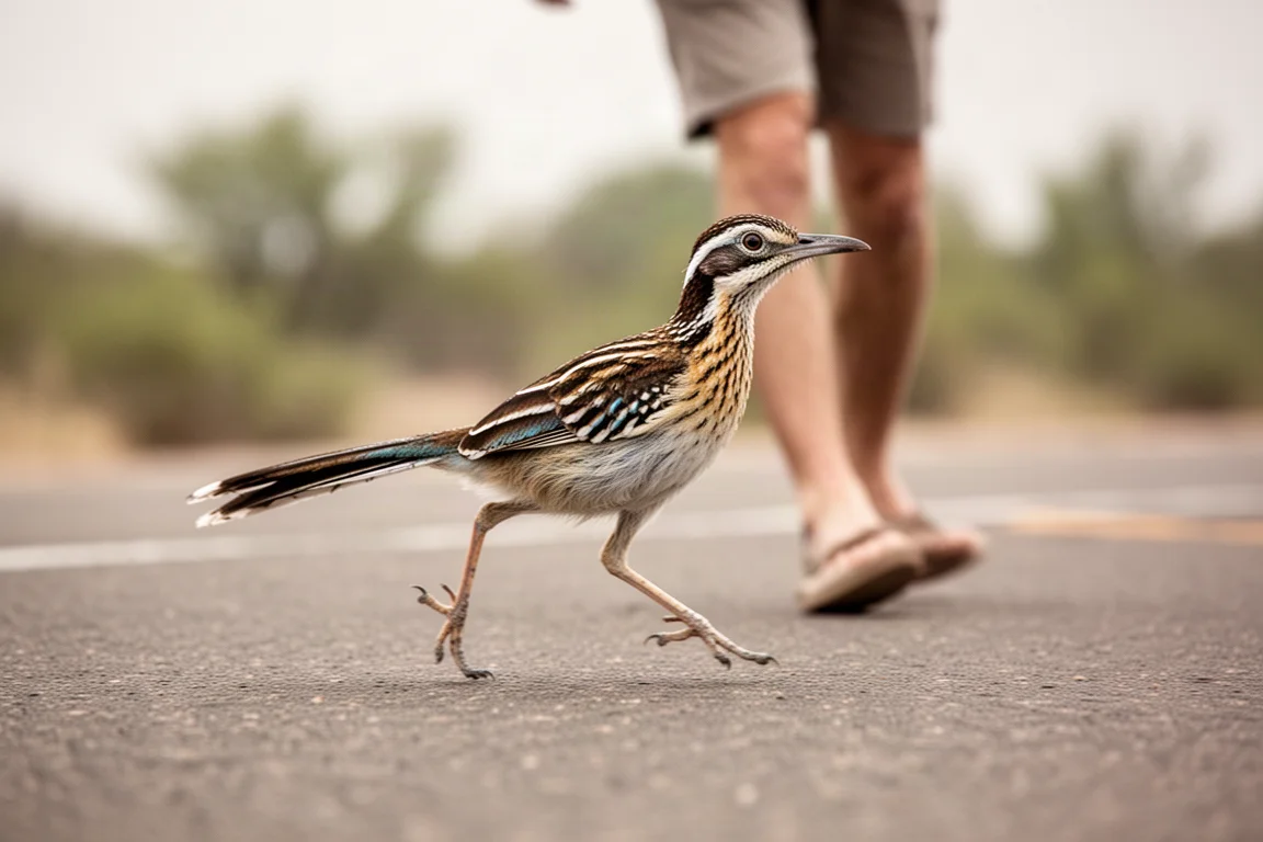 Runner jogging at an easy pace on a quiet tarmac road