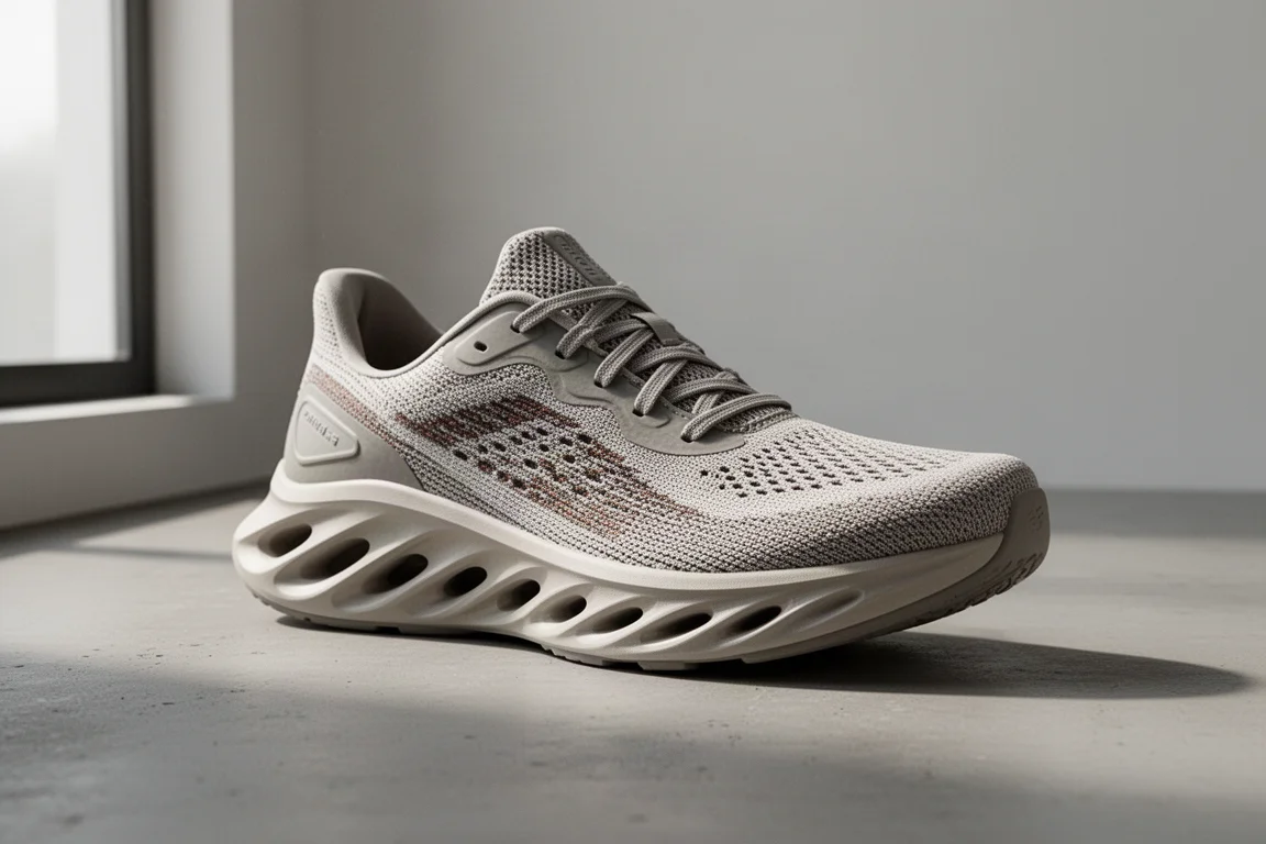 On Cloudsurfer running shoe shown at a three-quarter angle on concrete