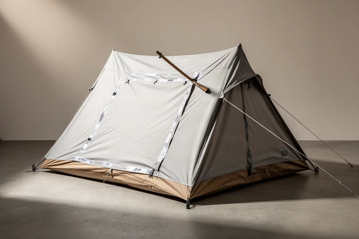 Low-profile One Tigris Skyena camping tent with taut fly pitched on concrete