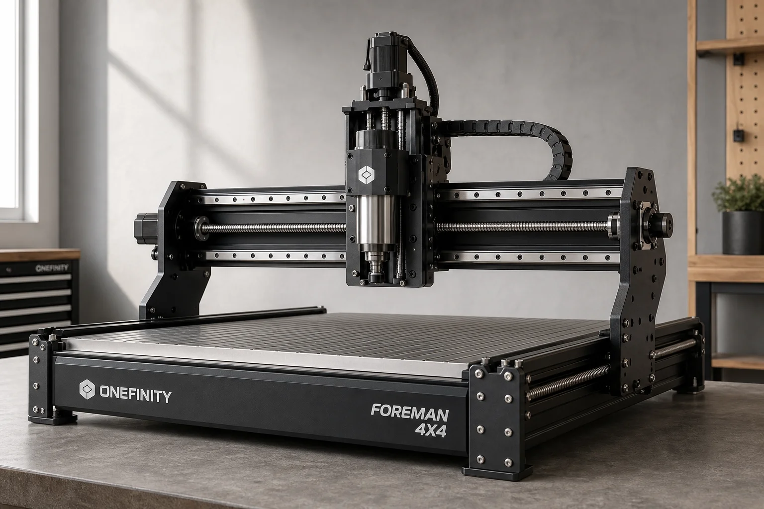 Carbide 3D、NextWave CNC、OnefinityのCNCマシン6台を並べた様子