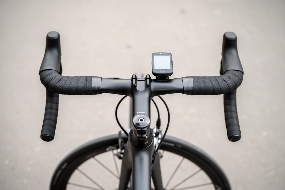 Bici da strada aero appoggiata a un muro dopo un lungo giro su strade sporche