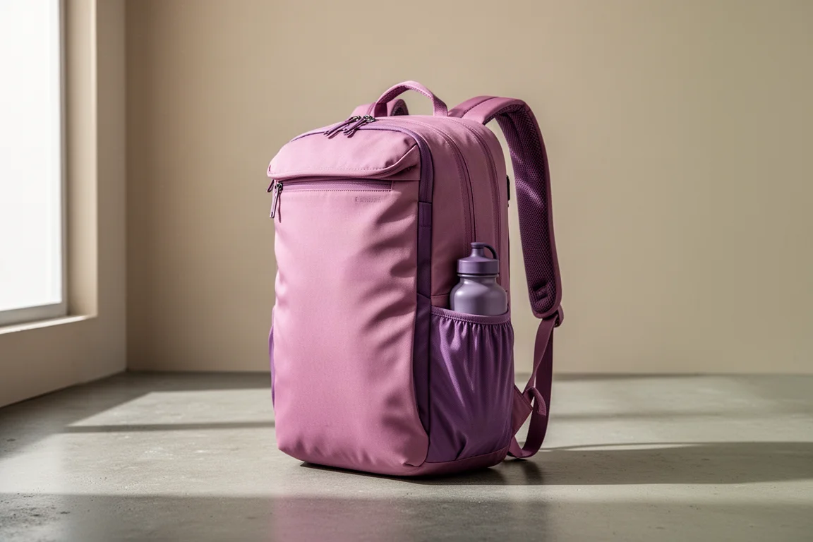 Zaktualizowany plecak podróżny Osprey Daylight 26 Plus 6 Expandable stojący na betonowej powierzchni