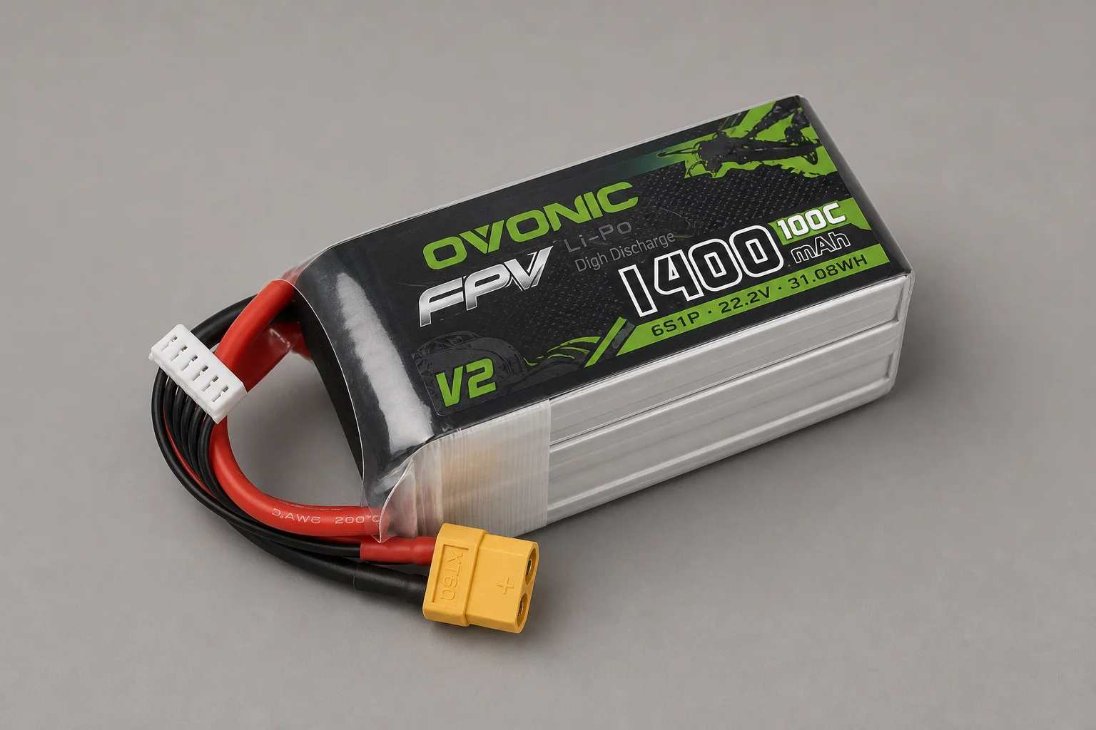 Three LiPo battery packs arranged on concrete surface showing CNHL, Ovonic, and SMC models