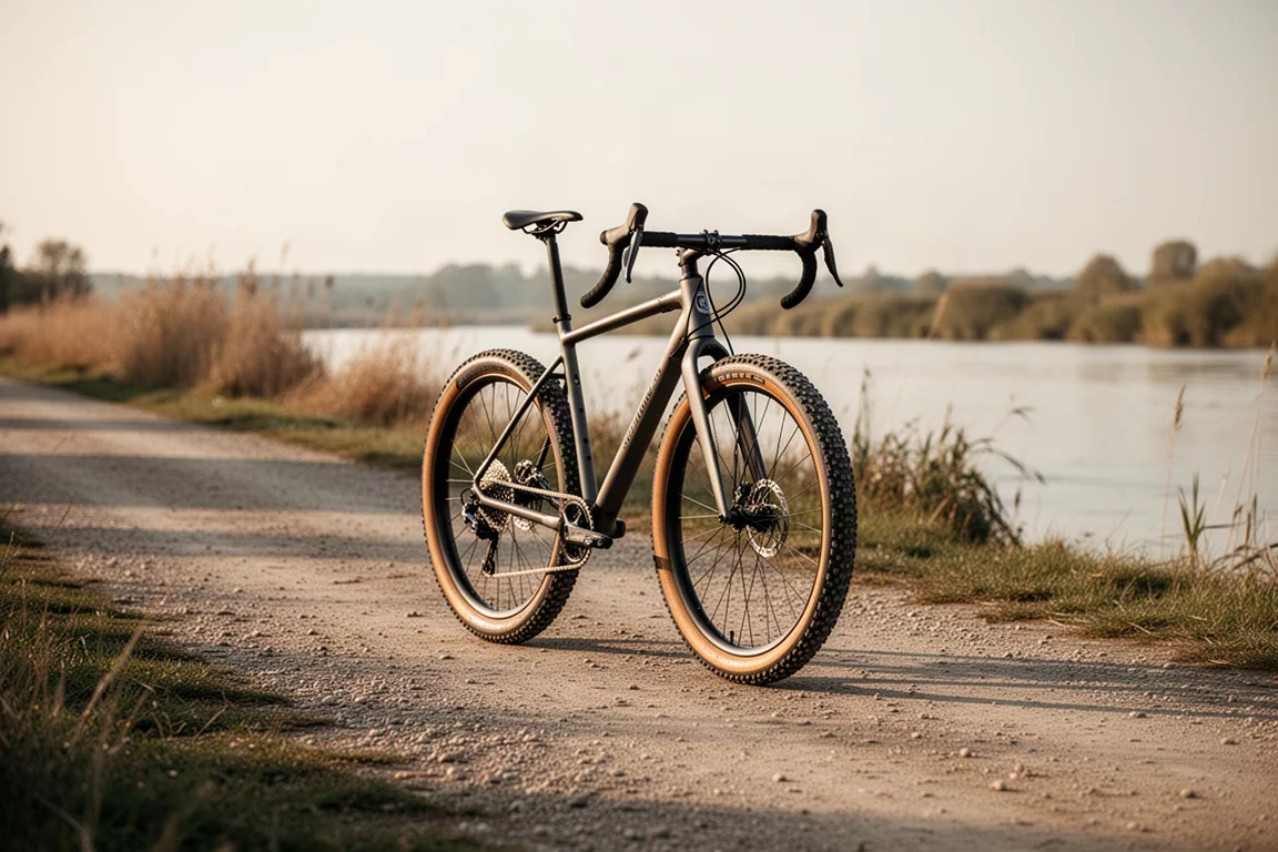 Gravel tow path beside a canal in soft early morning light