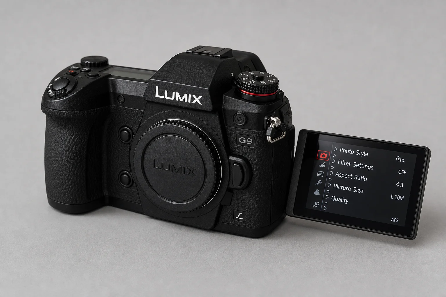 Cinco cámaras mirrorless compactas dispuestas sobre un fondo neutro