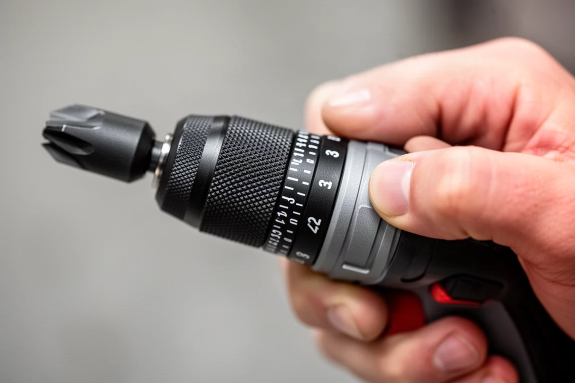 Gros plan sur une bague d'embrayage réglable tournée à la main