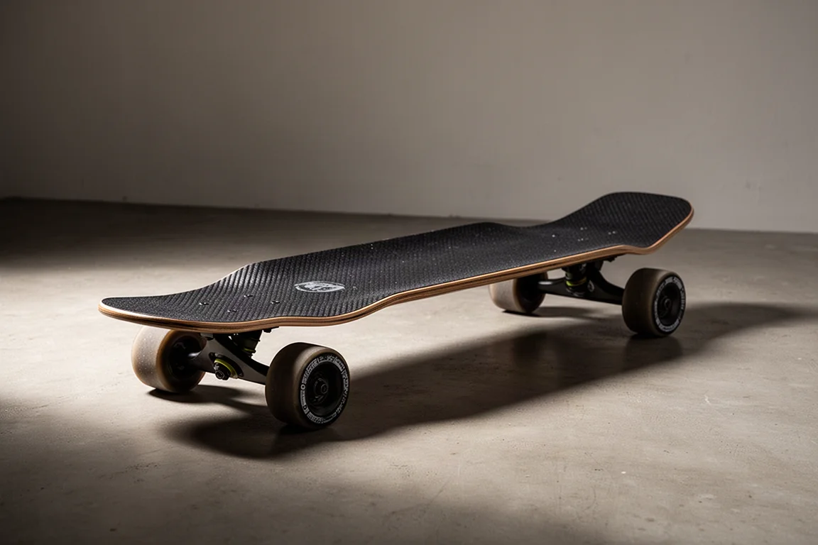Parsec Aero Pro X 電動長板置於霧面水泥地面上