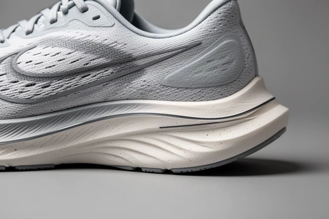 Plated training shoe midsole rocker detail showing foam layers