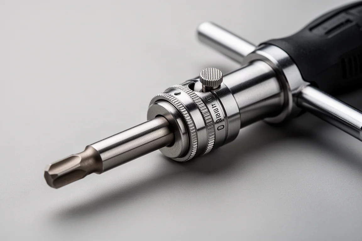Close-up of a ratcheting mechanism collar on a bit driver shaft