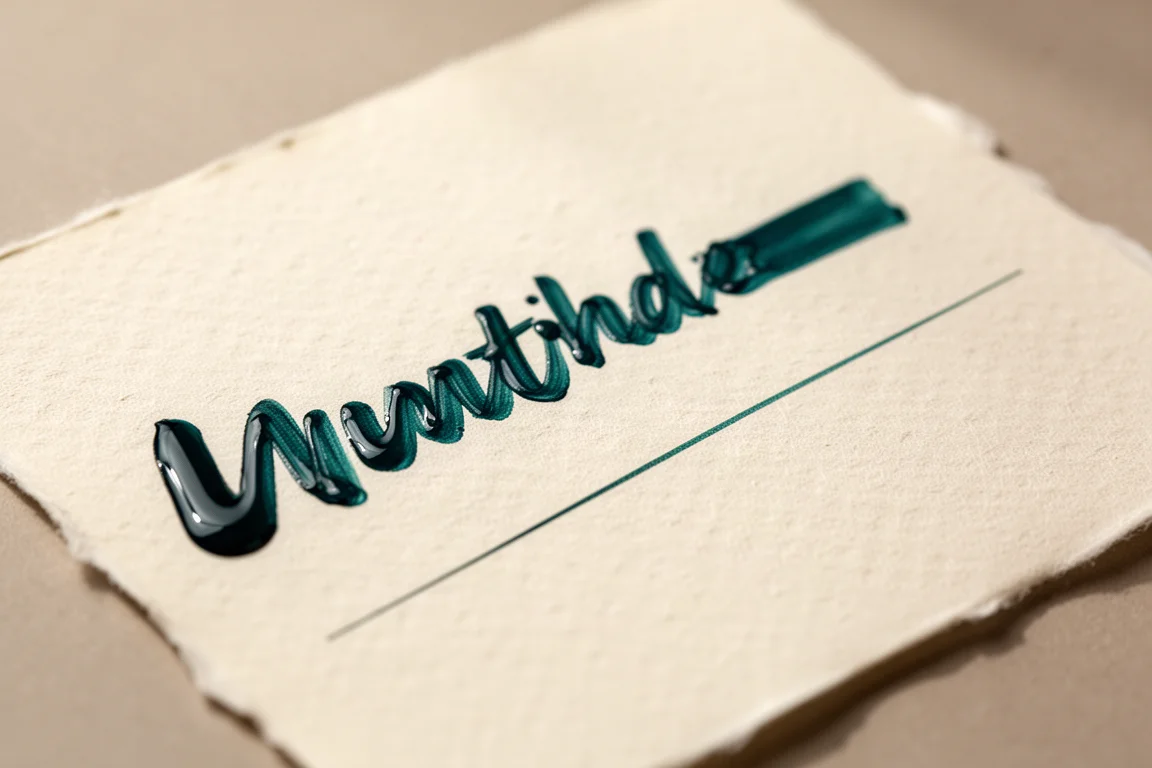 Wide, wet double broad fountain pen line sample written in teal ink on cream paper