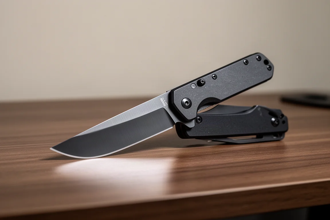 Lama compatta da tre pollici di coltello chiudibile con una sottile copertura scura