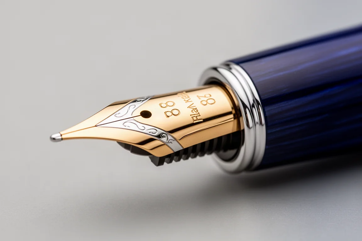 Two-tone gold number 15 nib photographed in close detail