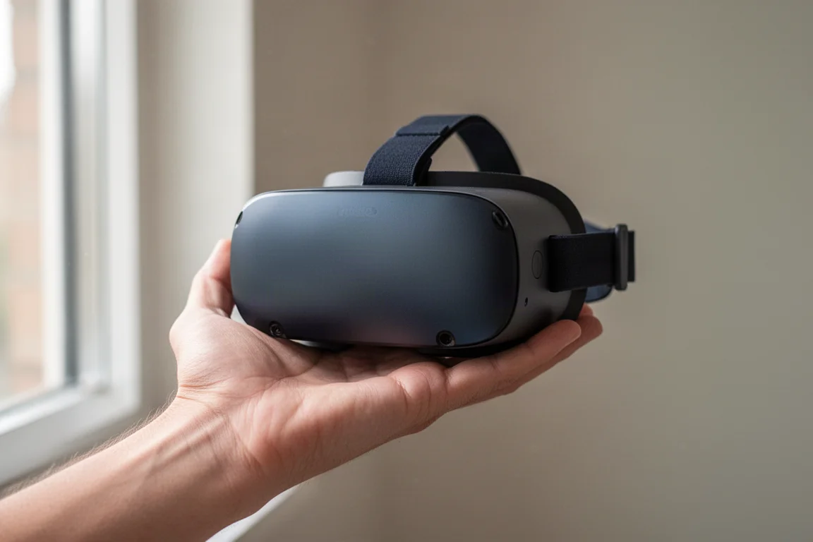 片手で持てるほど小さいコンパクトなVRヘッドセット
