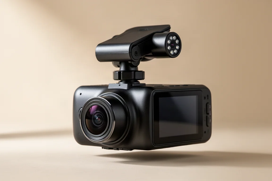 PIOJER 4K 3 通道 STARVIS 2 行車記錄器安裝在擋風玻璃支架上