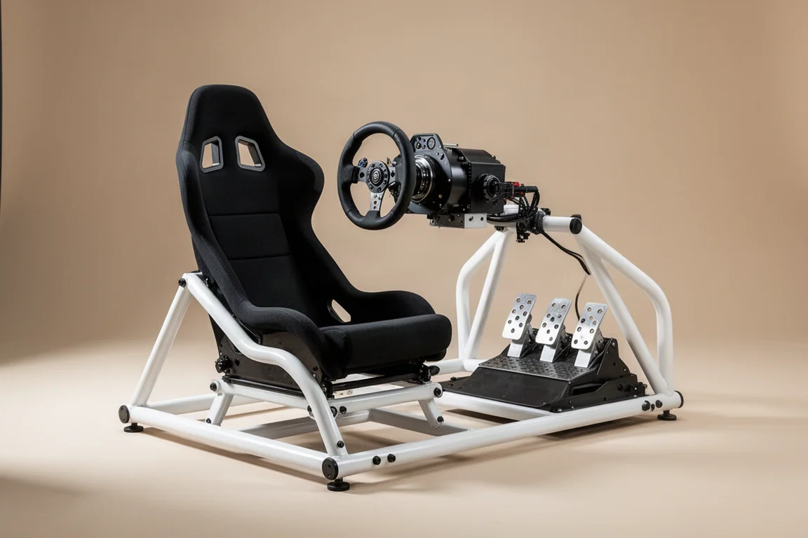 Playseat Challenge DD F1 Edition 模擬賽車座艙，白色車架搭配黑色座椅