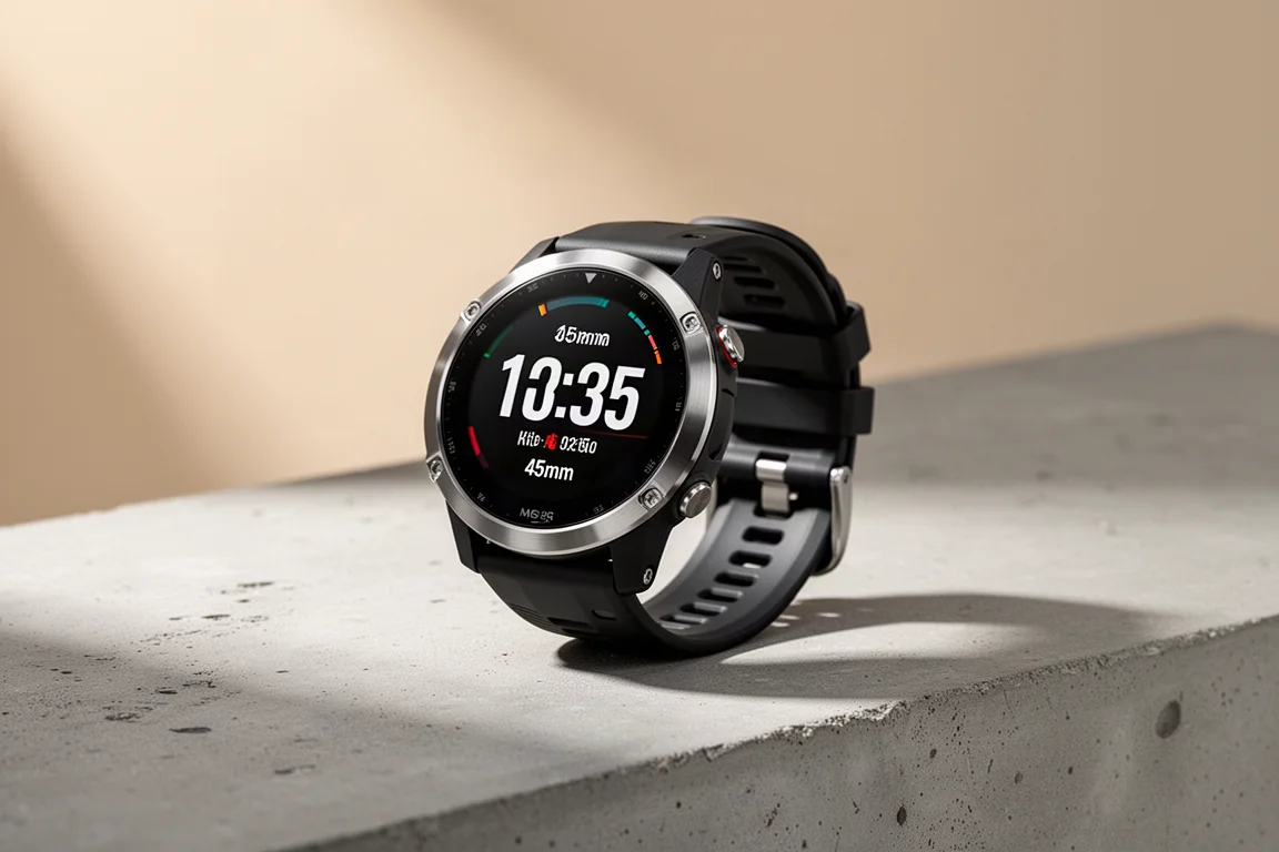 Polar Grit X2 multisport GPS watch on a matte concrete surface
