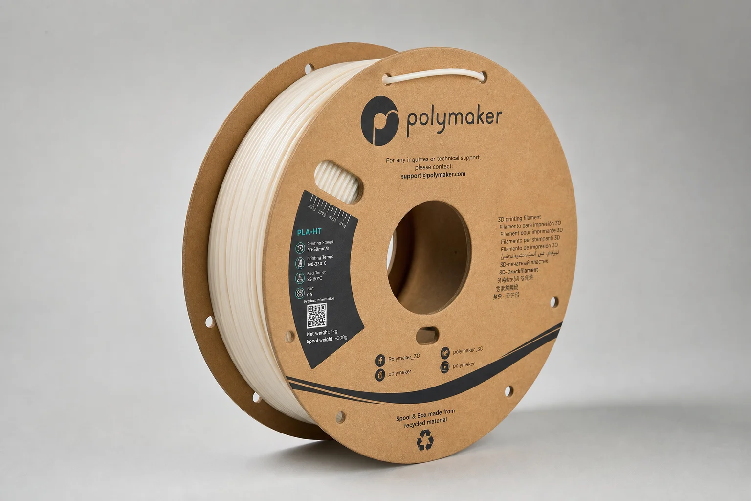 Eine Auswahl verschiedener 3D-Drucker-Filamentrollen auf einer Betonoberfläche