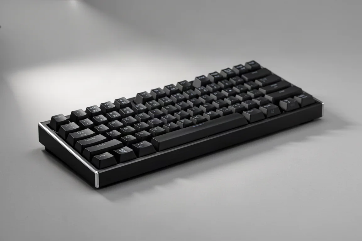 Cinque tastiere da gaming a effetto Hall di Keychron, ASUS, Luminkey, Logitech e Pulsar disposte su una superficie di cemento