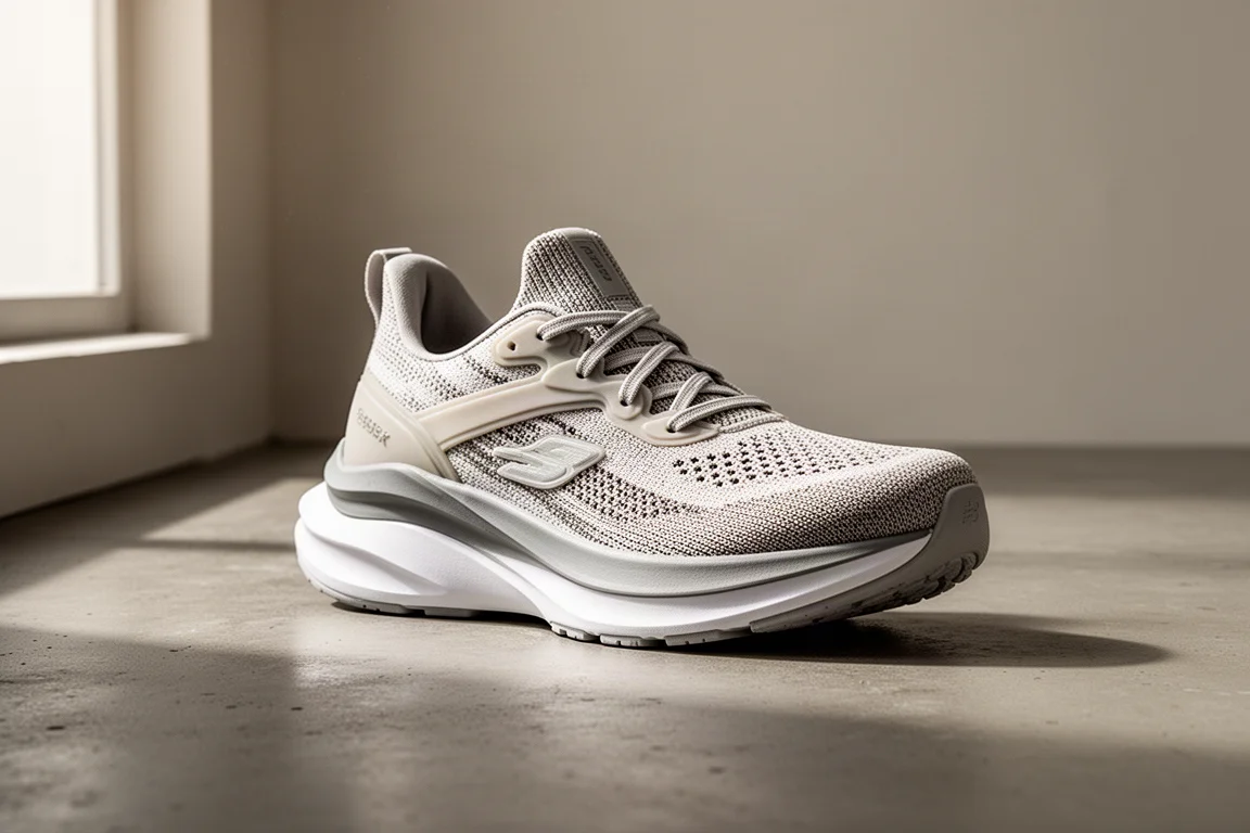 Scarpa da running Puma Deviate Nitro 3 su una superficie di cemento opaco