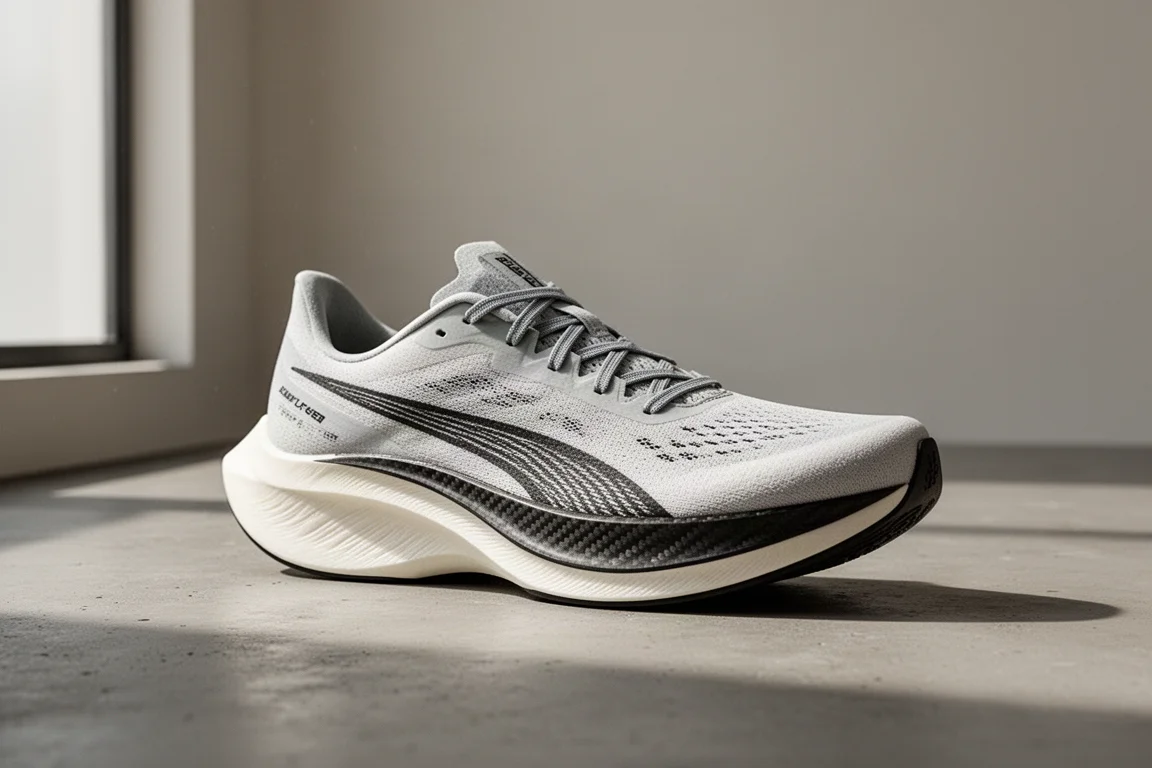 Puma DV8 Nitro Elite 4 racing shoe on a concrete surface