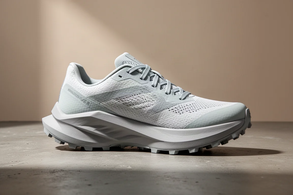 Puma DV8 Nitro Elite Trail shoe shown at three-quarter angle on concrete