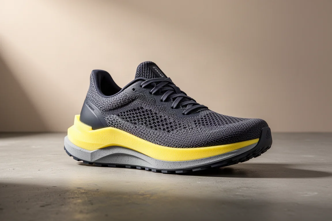 Scarpa da running Puma DV8 Nitro Version 4 con midsole a doppio strato su superficie di cemento