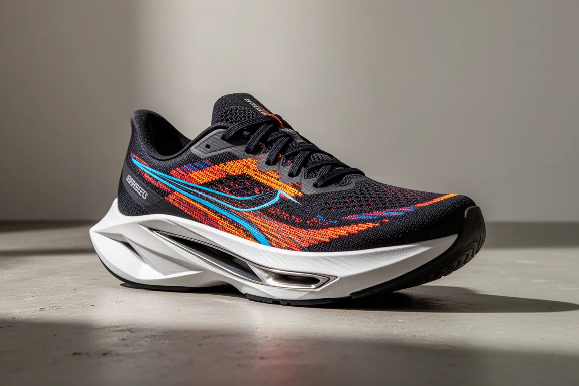 Puma Fast Forward Nitro Elite Wettkampfschuh auf einer Betonoberfläche